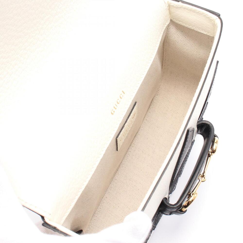 Gucci adidas Horsebit Leather Shoulder Bag White Black - Picture 2 of 4
